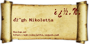 Ágh Nikoletta névjegykártya