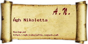 Ágh Nikoletta névjegykártya