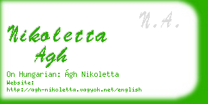 nikoletta agh business card